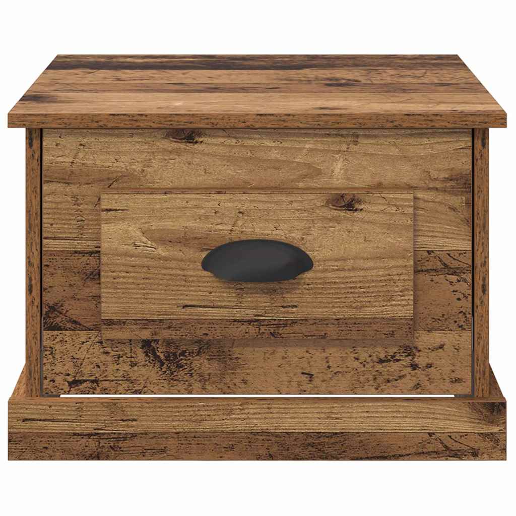 vidaXL Stolik kawowy z szufladą Stare drewno 50 x 50 x 35 cm