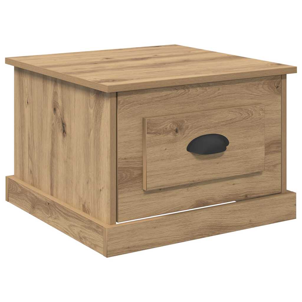 vidaXL Stolik kawowy z szufladą Dąb rzemieślniczy 50 x 50 x 35 cm