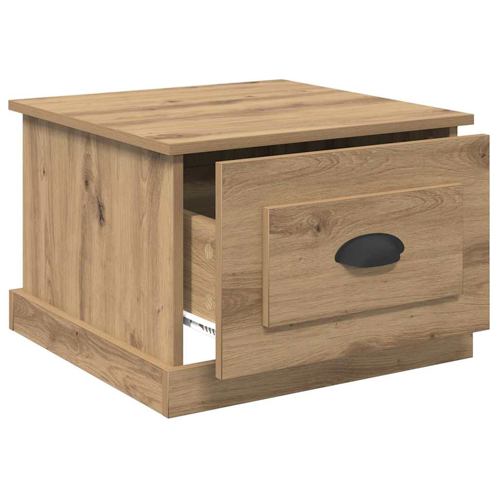vidaXL Stolik kawowy z szufladą Dąb rzemieślniczy 50 x 50 x 35 cm
