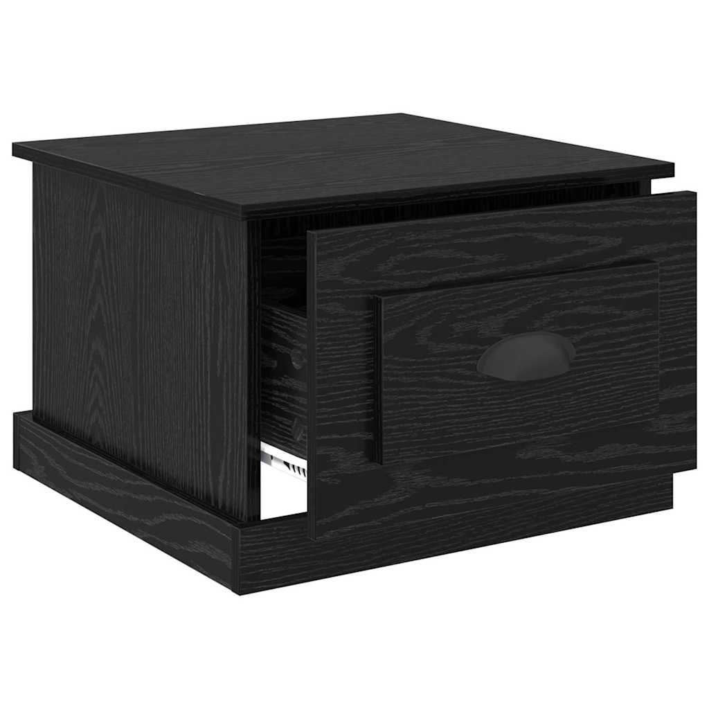 vidaXL Stolik kawowy z szufladą Czarny Dąb 50 x 50 x 35 cm