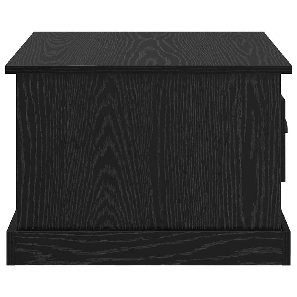 vidaXL Stolik kawowy z szufladą Czarny Dąb 50 x 50 x 35 cm