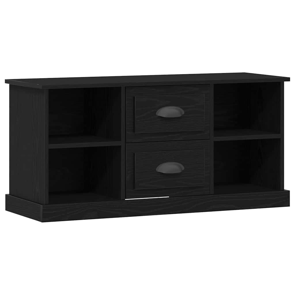 vidaXL Szafka pod telewizor z szufladą Czarny Dąb 99,5 x 35,5 x 48 cm