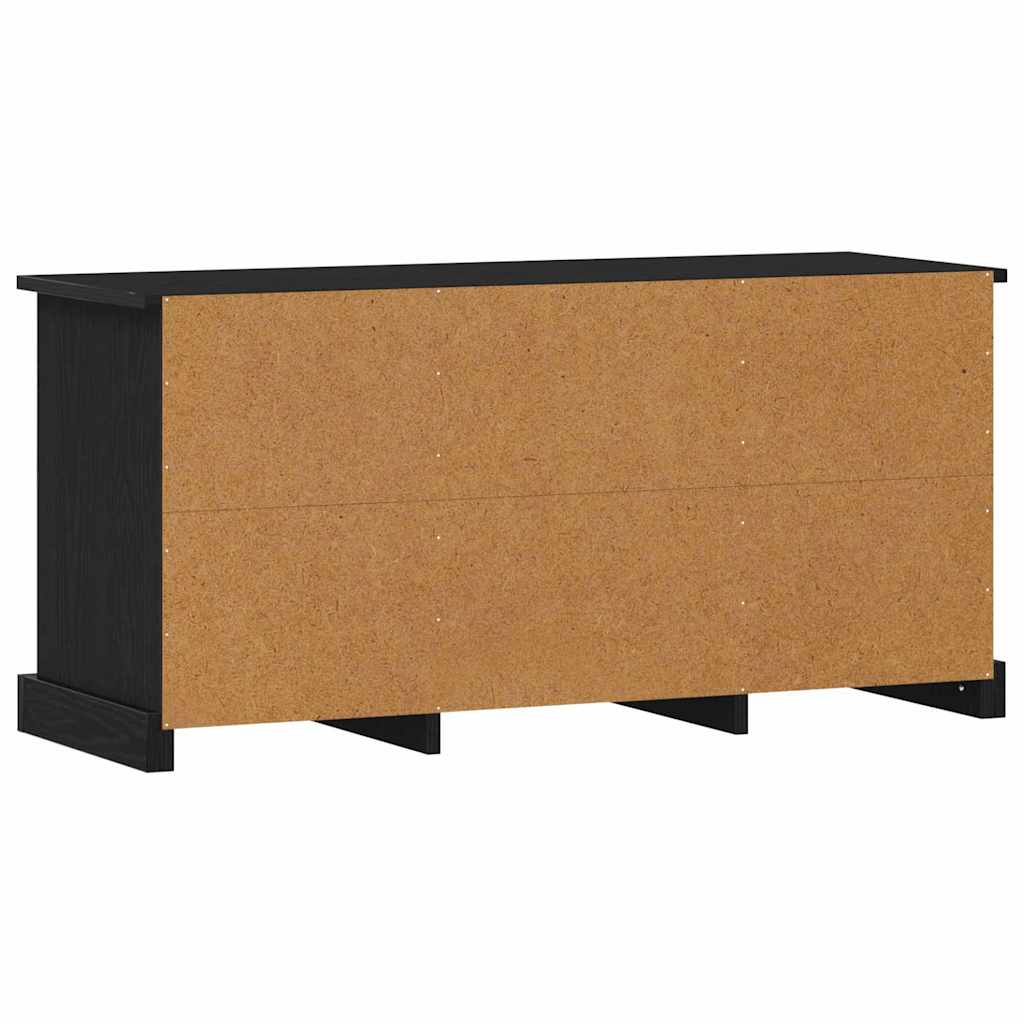vidaXL Szafka pod telewizor z szufladą Czarny Dąb 99,5 x 35,5 x 48 cm
