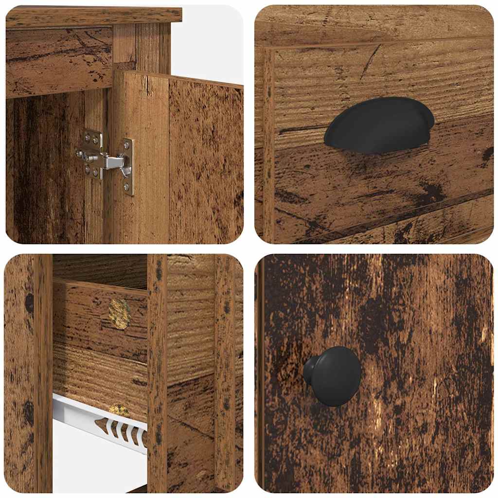vidaXL Highboard z szufladą Stare drewno 60 x 35,5 x 103,5 cm
