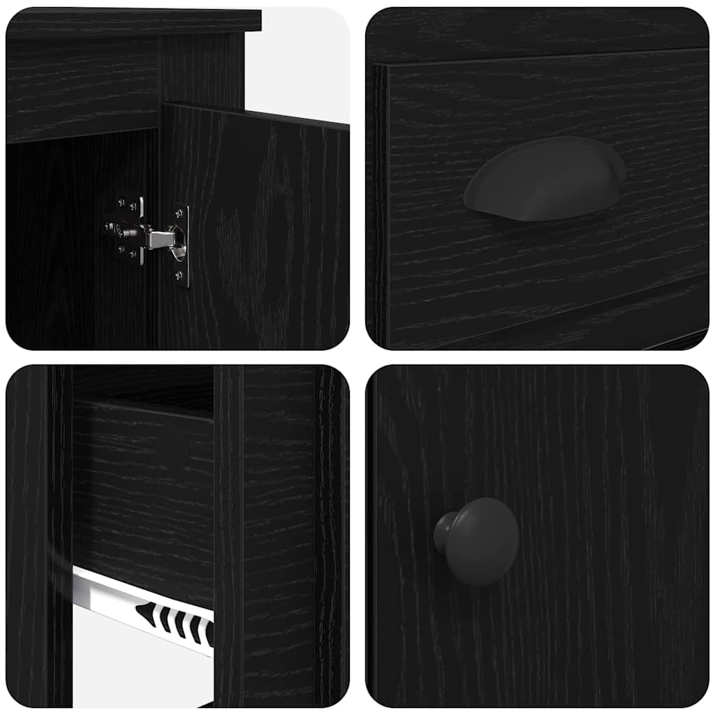 vidaXL Highboard z szufladą Czarny Dąb 60 x 35,5 x 103,5 cm