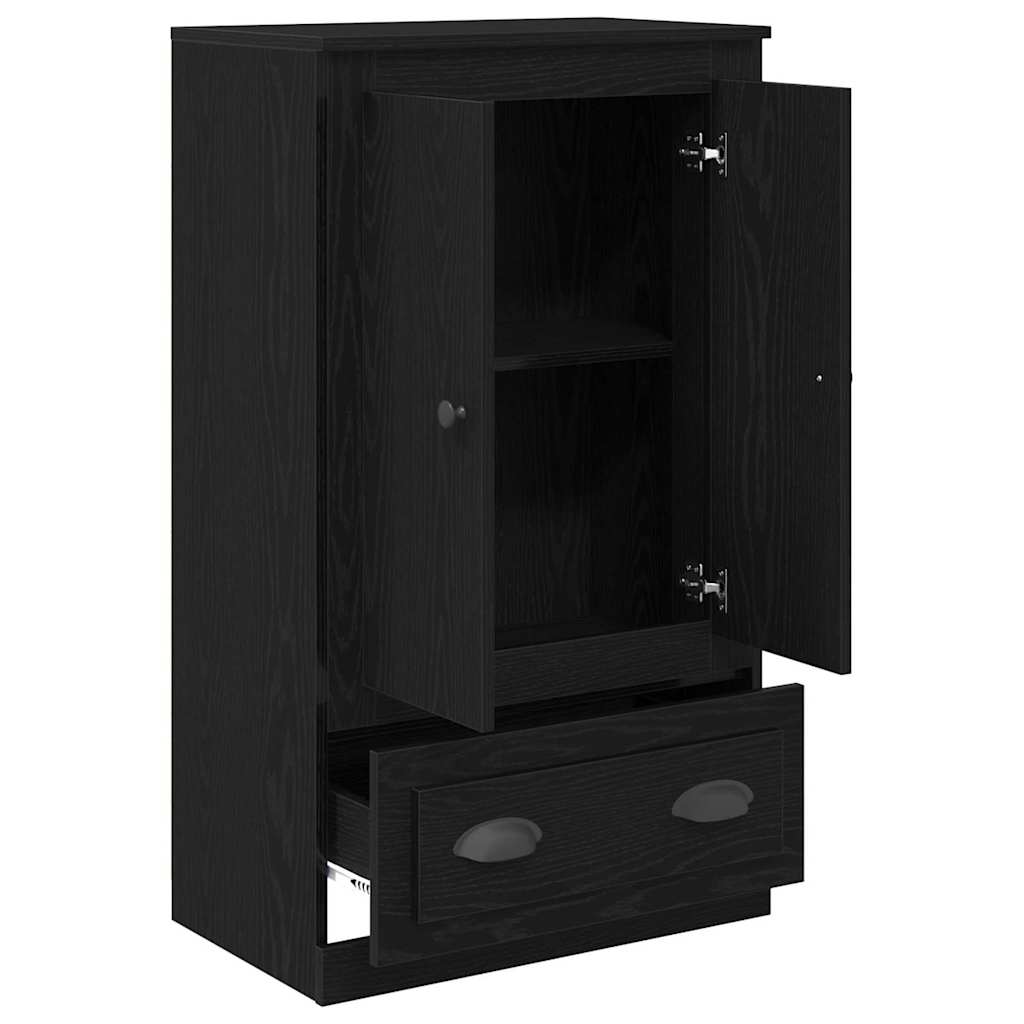 vidaXL Highboard z szufladą Czarny Dąb 60 x 35,5 x 103,5 cm