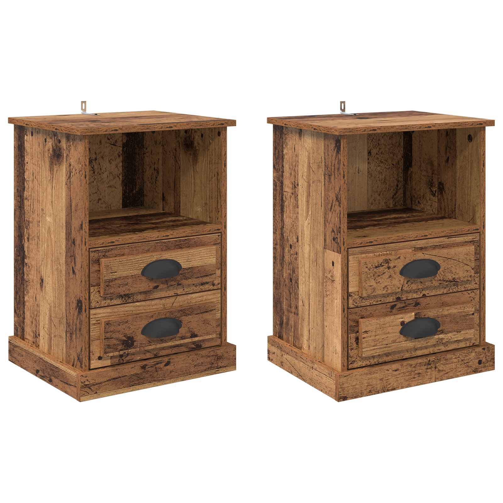 vidaXL Szafka Nocna z szufladą 2 pcs Stare drewno 36 x 43 x 60 cm