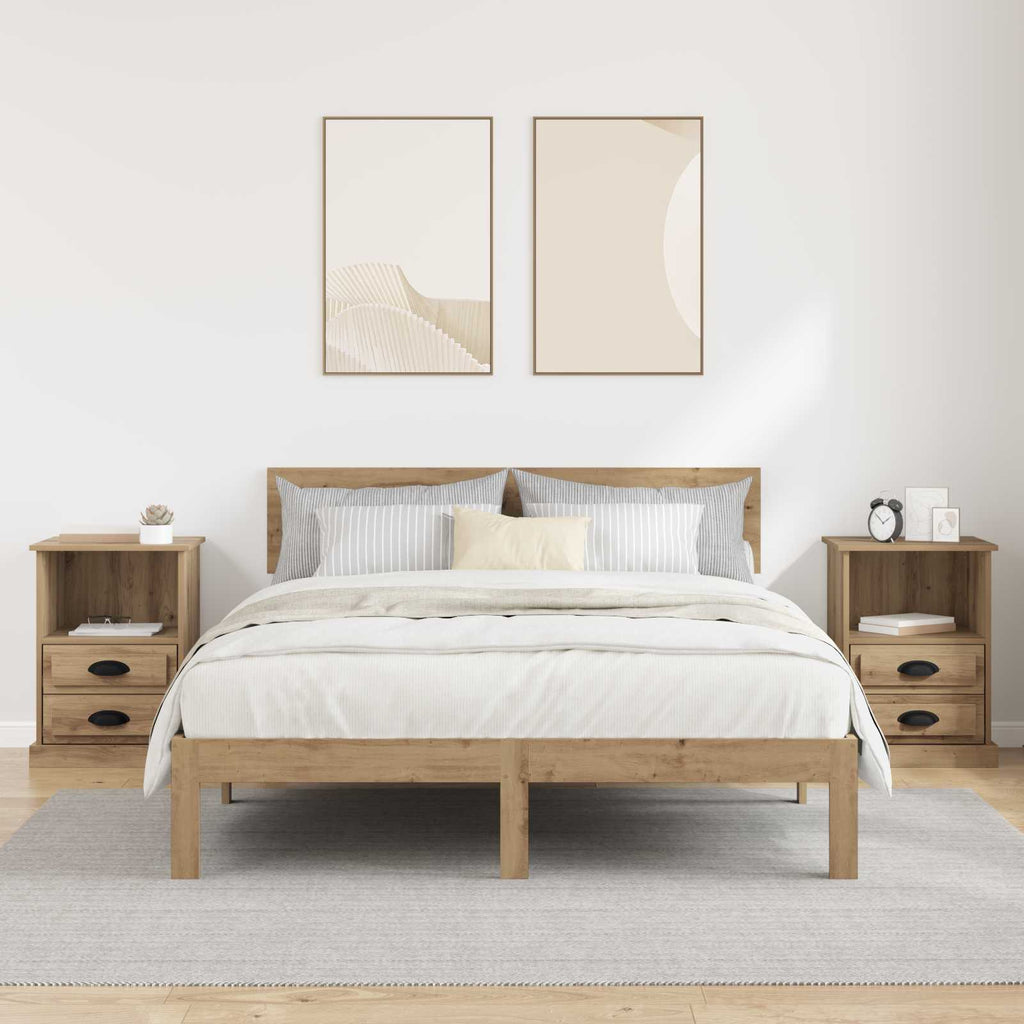 vidaXL Szafka Nocna z szufladą 2 pcs Dąb rzemieślniczy 36 x 43 x 60 cm