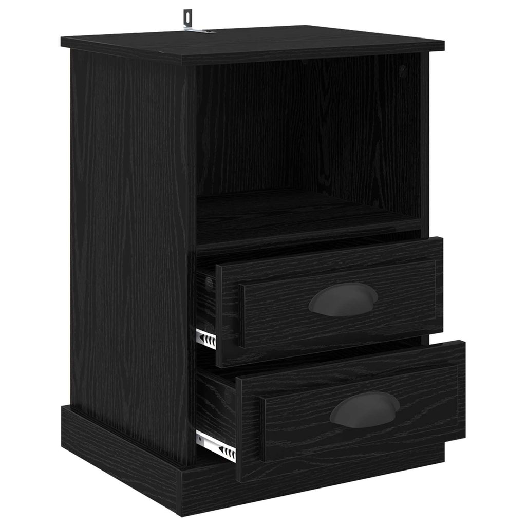 vidaXL Szafka Nocna z szufladą 2 pcs Czarny Dąb 36 x 43 x 60 cm