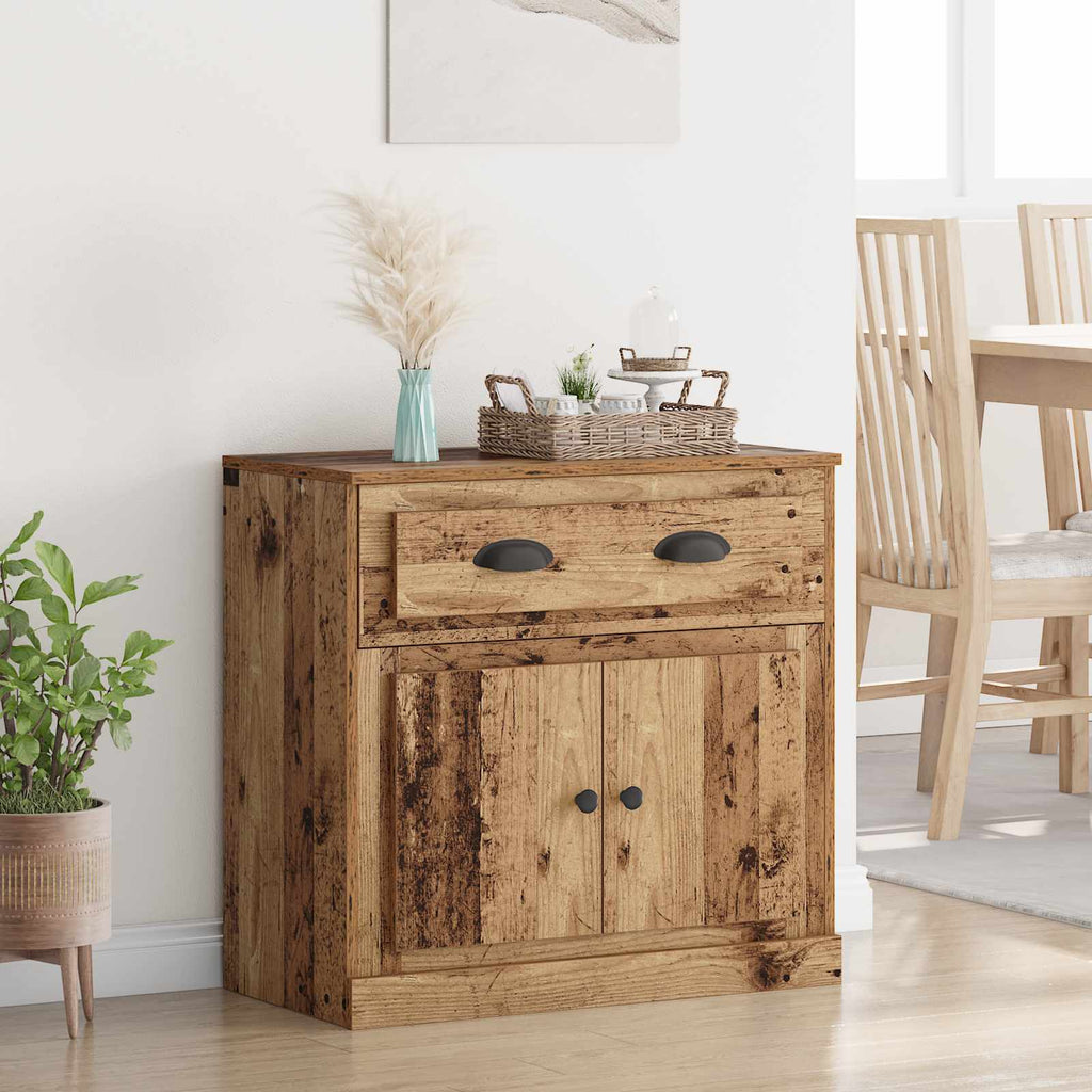 vidaXL Highboard z szufladą Stare drewno 70 x 35,5 x 67,5 cm