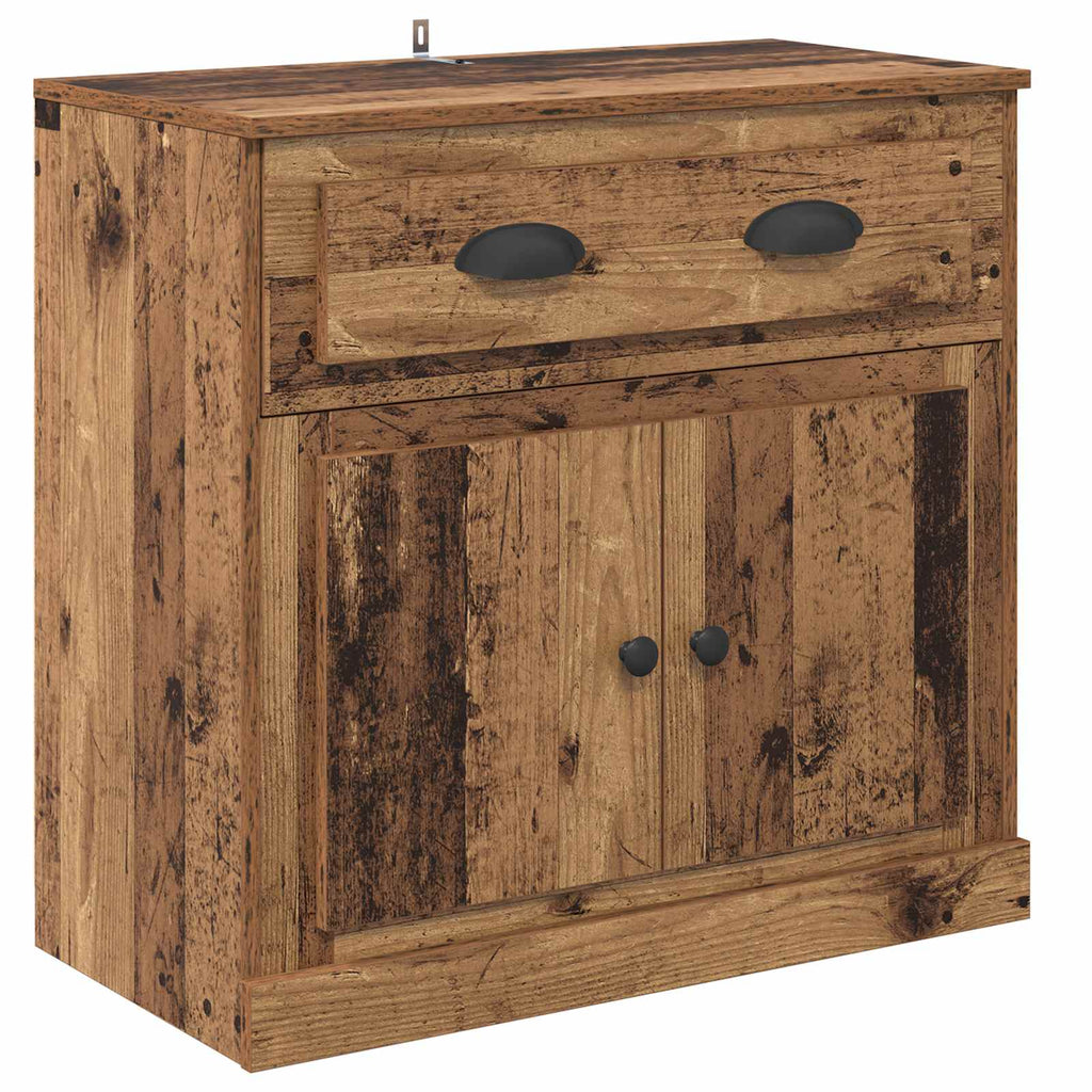 vidaXL Highboard z szufladą Stare drewno 70 x 35,5 x 67,5 cm