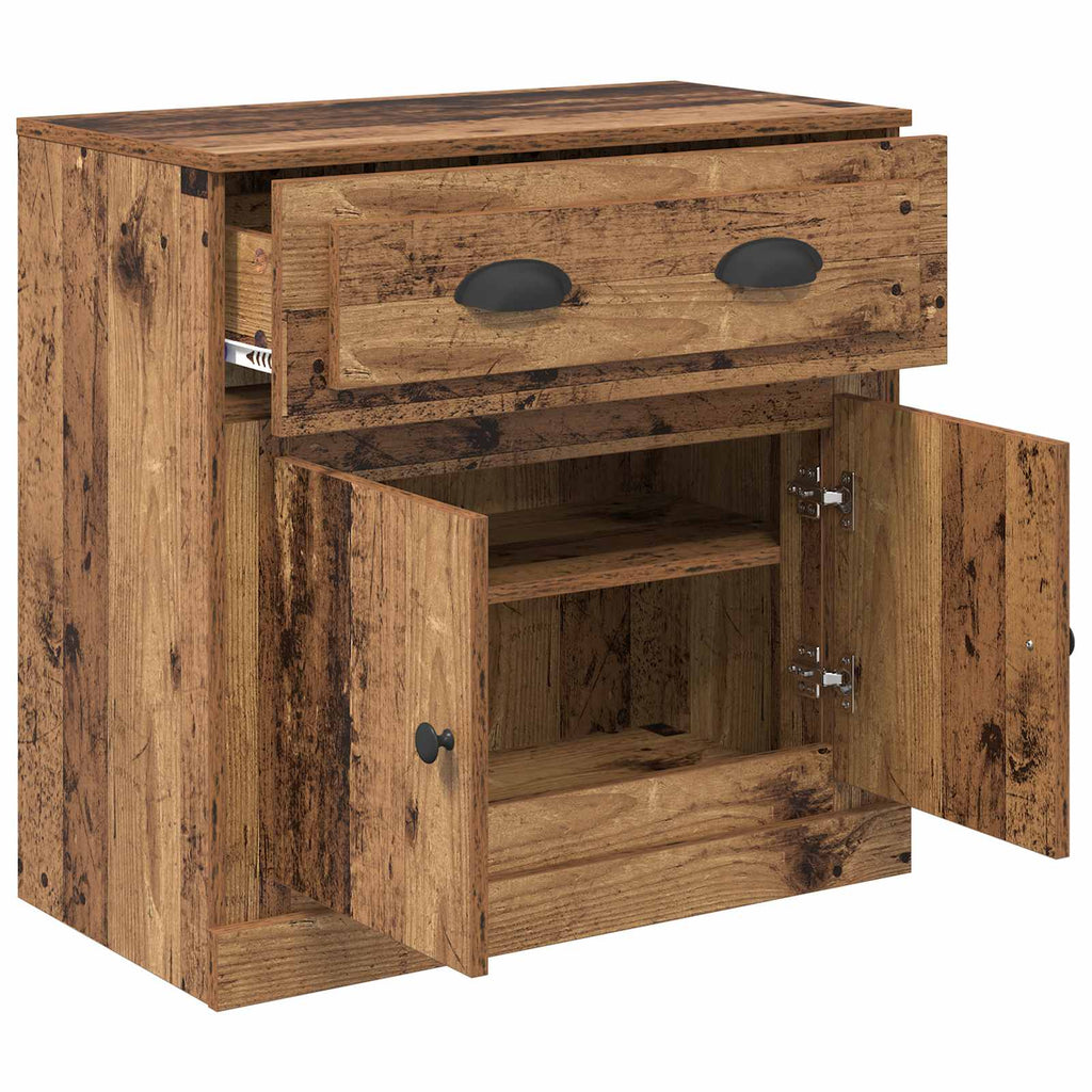 vidaXL Highboard z szufladą Stare drewno 70 x 35,5 x 67,5 cm