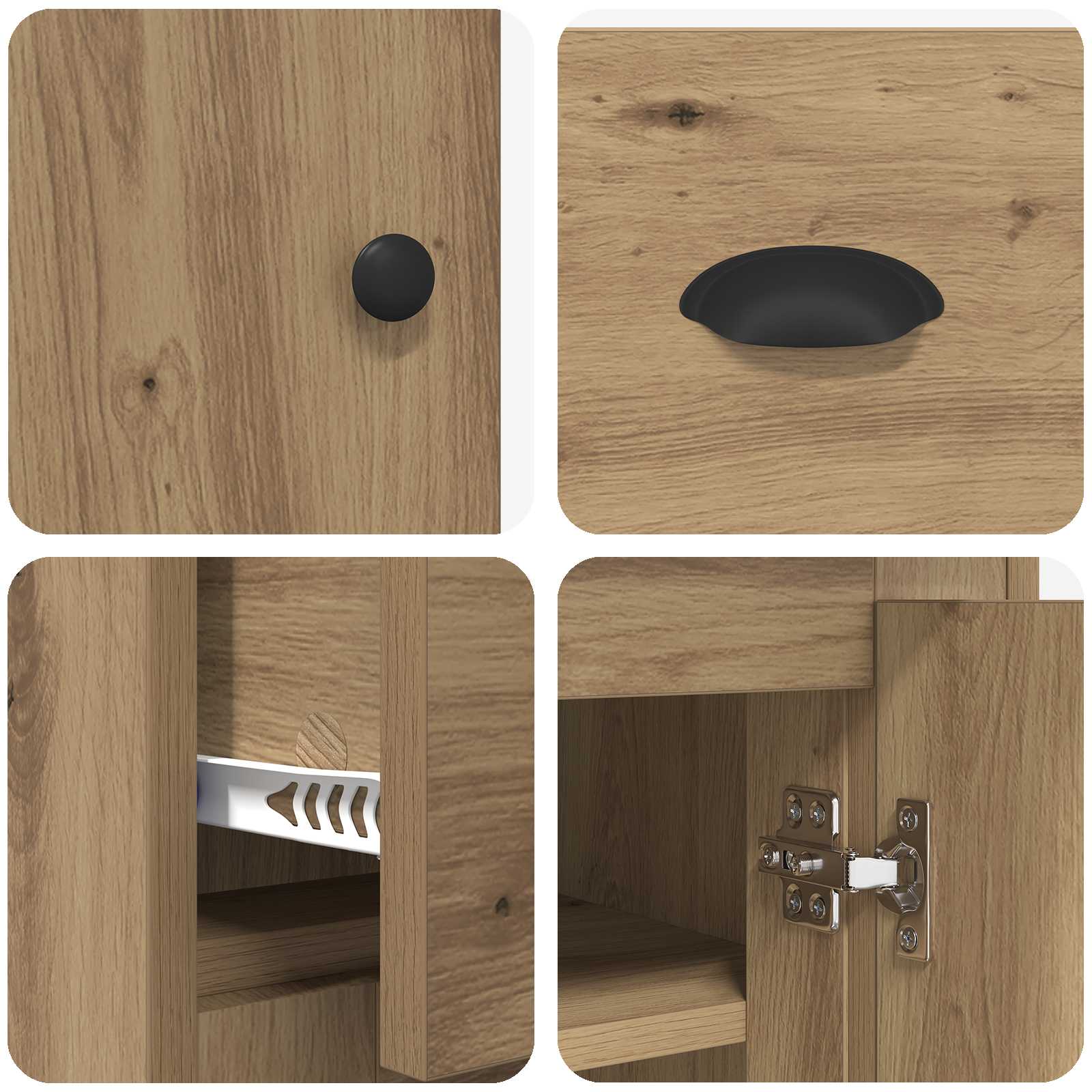 vidaXL Highboard z szufladą Dąb rzemieślniczy 70 x 35,5 x 67,5 cm