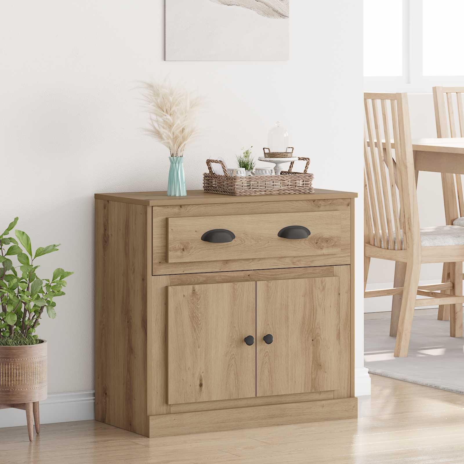 vidaXL Highboard z szufladą Dąb rzemieślniczy 70 x 35,5 x 67,5 cm