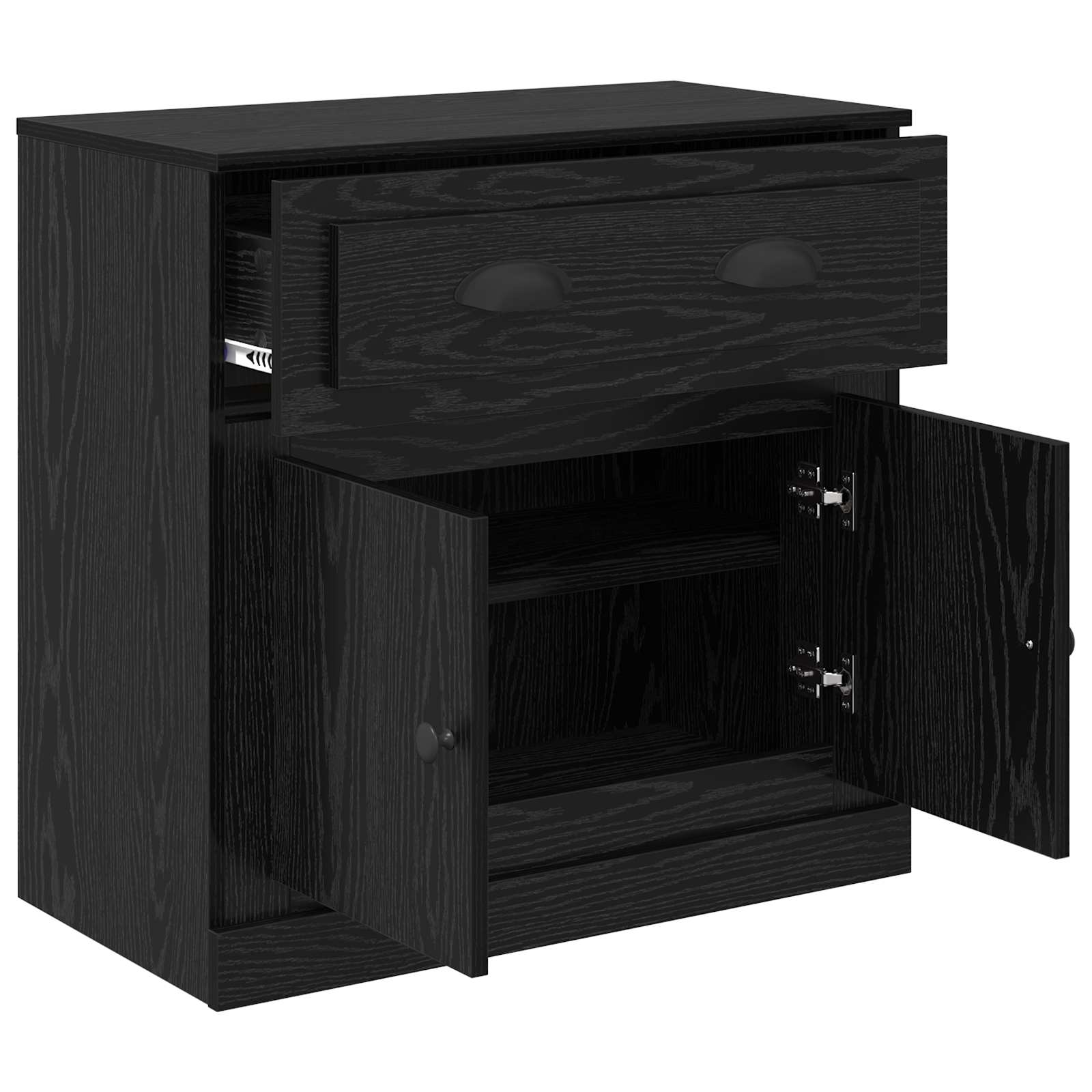 vidaXL Highboard z szufladą Czarny Dąb 70 x 35,5 x 67,5 cm