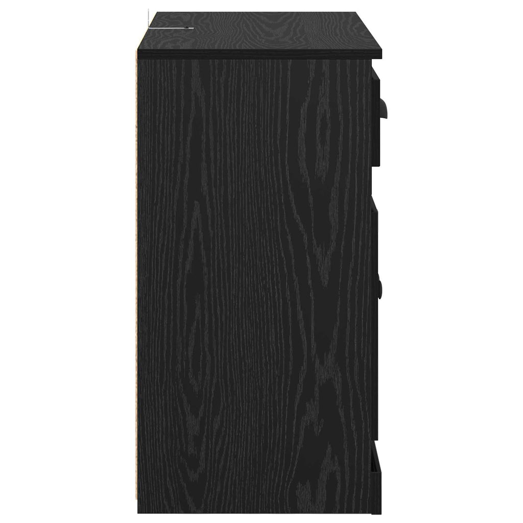 vidaXL Highboard z szufladą Czarny Dąb 70 x 35,5 x 67,5 cm