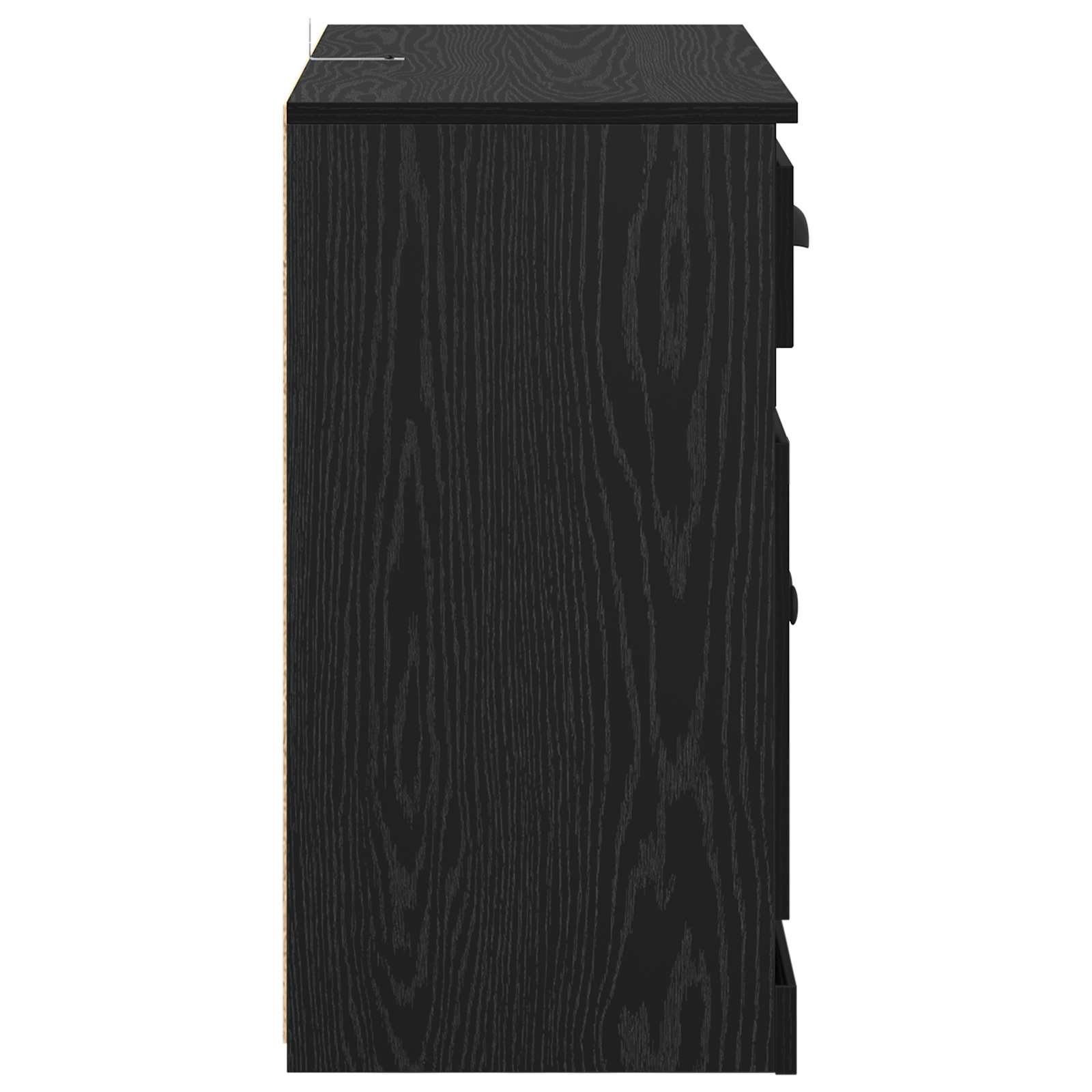 vidaXL Highboard z szufladą Czarny Dąb 70 x 35,5 x 67,5 cm