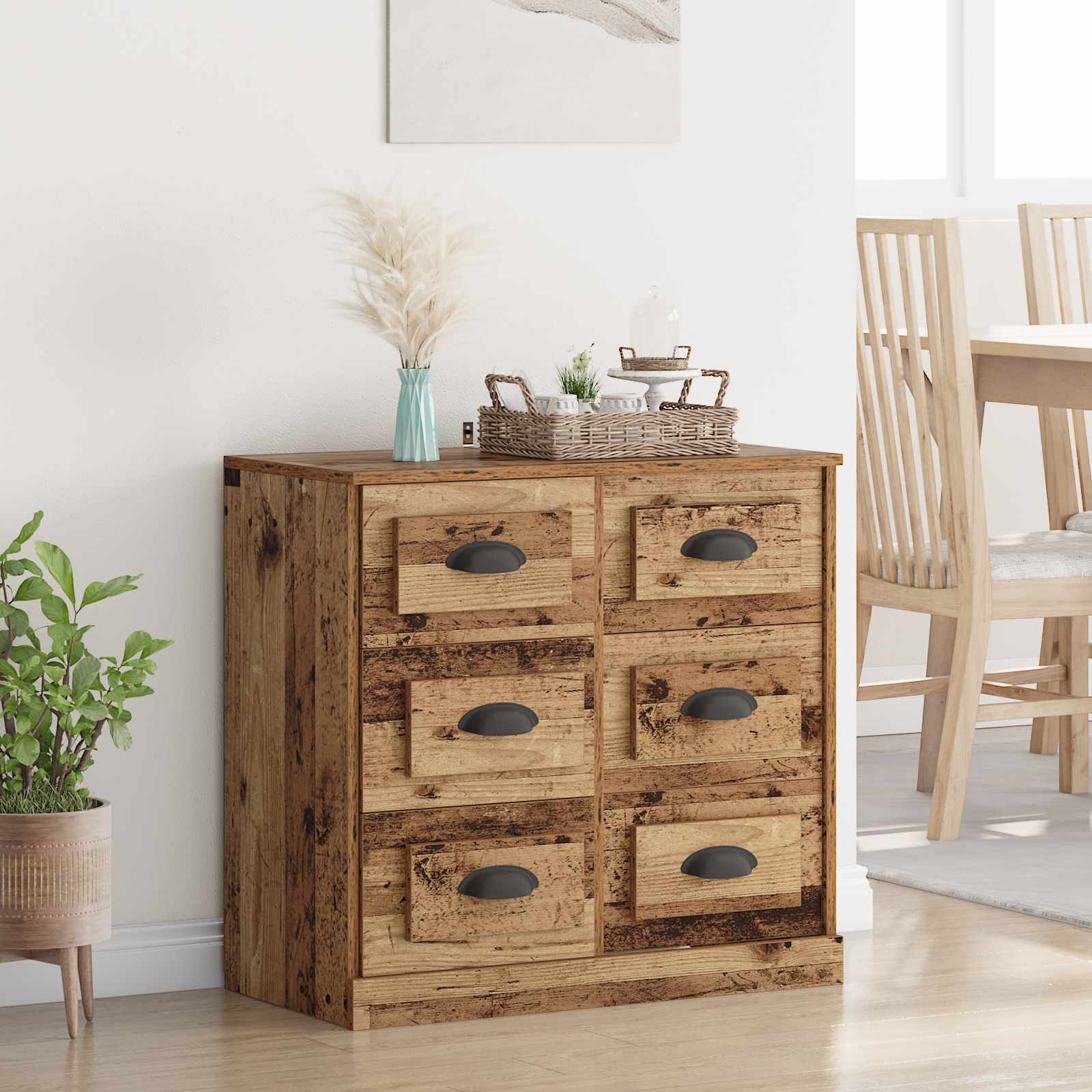 vidaXL Bufet Stare drewno 70 x 35,5 x 67,5 cm Materiał drewnopochodny