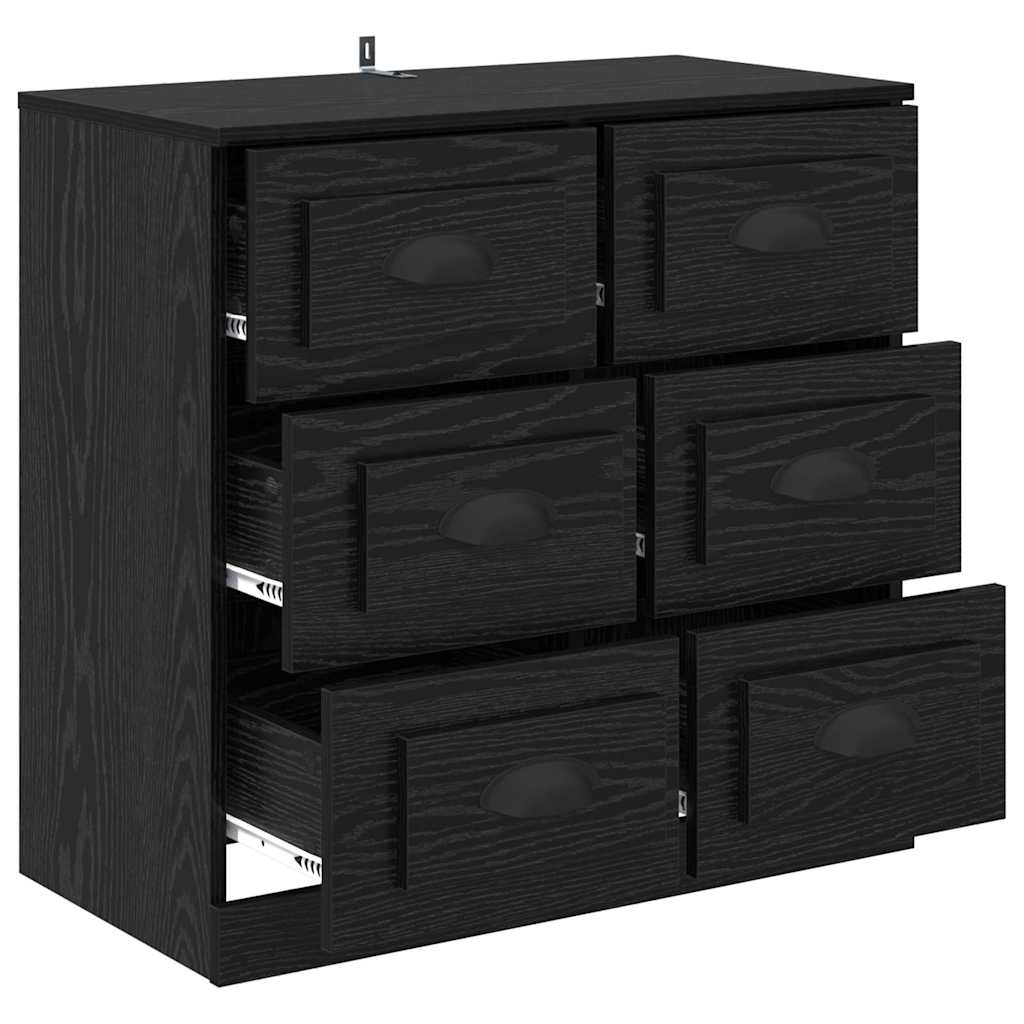 vidaXL Bufet Czarny Dąb 70 x 35,5 x 67,5 cm Materiał drewnopochodny