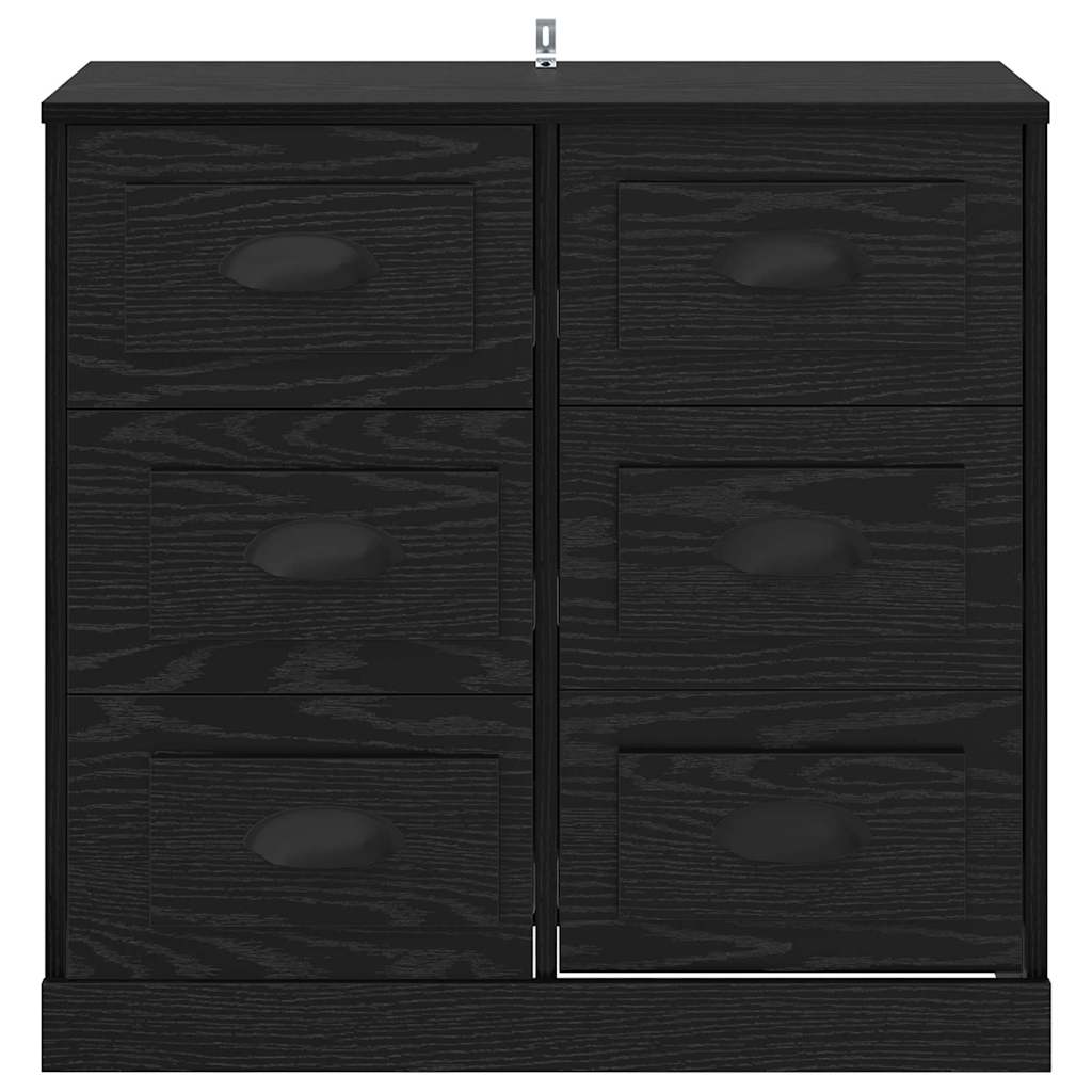 vidaXL Bufet Czarny Dąb 70 x 35,5 x 67,5 cm Materiał drewnopochodny