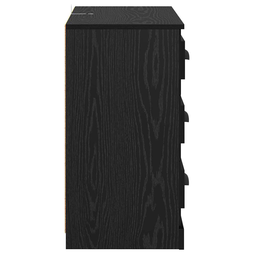 vidaXL Bufet Czarny Dąb 70 x 35,5 x 67,5 cm Materiał drewnopochodny