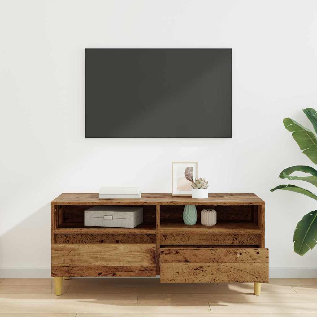 vidaXL Szafka pod telewizor Stare drewno 100 x 34,5 x 44,5 cm