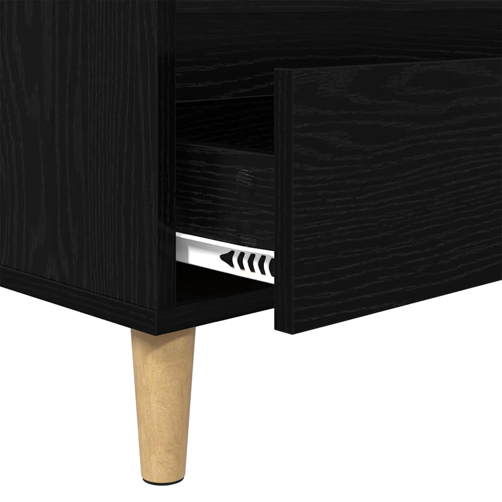 vidaXL Szafka pod telewizor z szufladą Czarny Dąb 100 x 34,5 x 44,5 cm