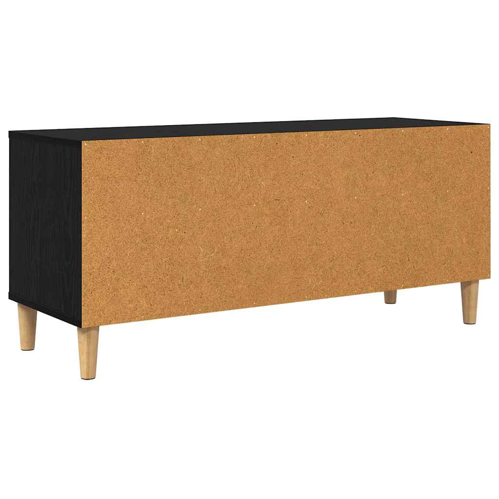 vidaXL Szafka pod telewizor z szufladą Czarny Dąb 100 x 34,5 x 44,5 cm