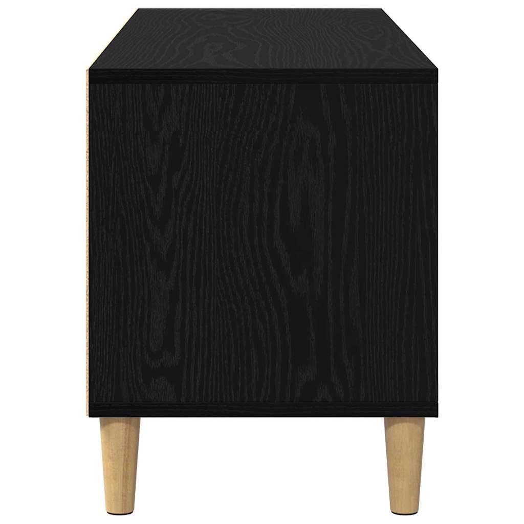 vidaXL Szafka pod telewizor z szufladą Czarny Dąb 100 x 34,5 x 44,5 cm