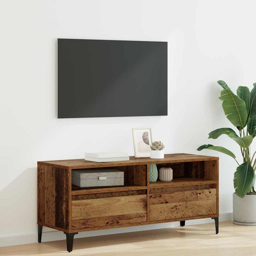 vidaXL Szafka pod telewizor Stare drewno 100 x 34,5 x 44,5 cm