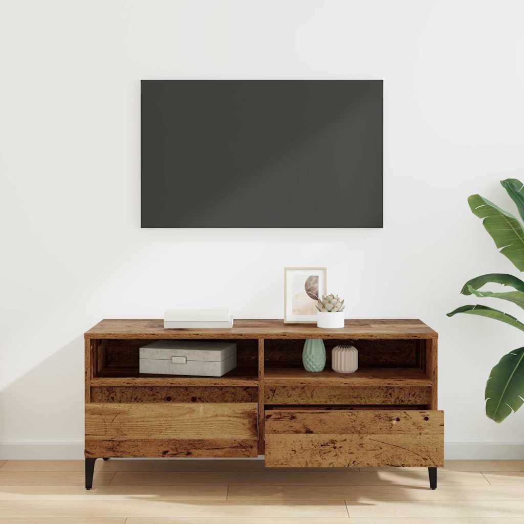 vidaXL Szafka pod telewizor Stare drewno 100 x 34,5 x 44,5 cm
