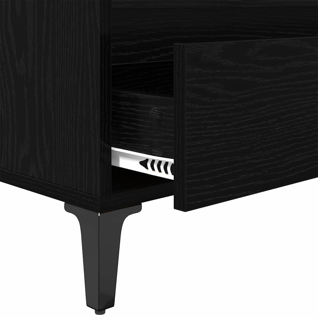 vidaXL Szafka pod telewizor z szufladą Czarny Dąb 100 x 34,5 x 44,5 cm