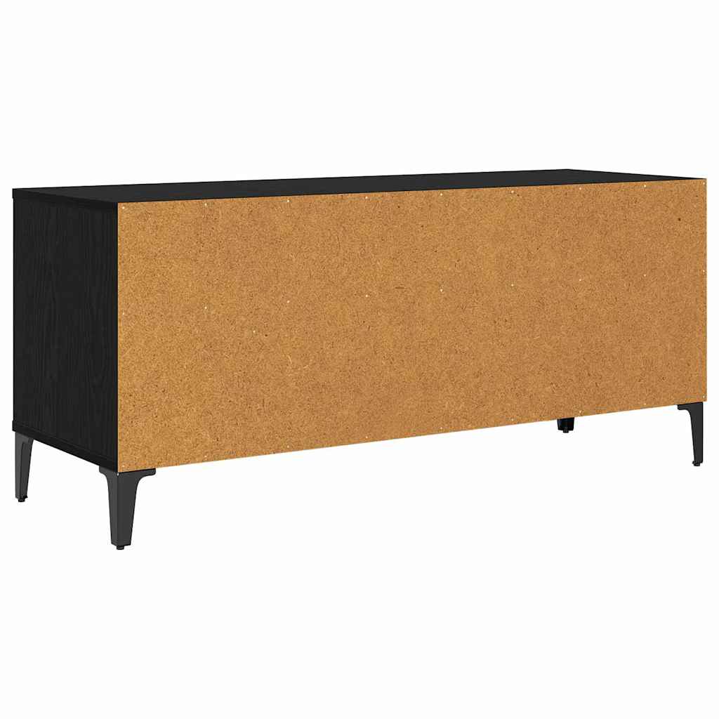 vidaXL Szafka pod telewizor z szufladą Czarny Dąb 100 x 34,5 x 44,5 cm