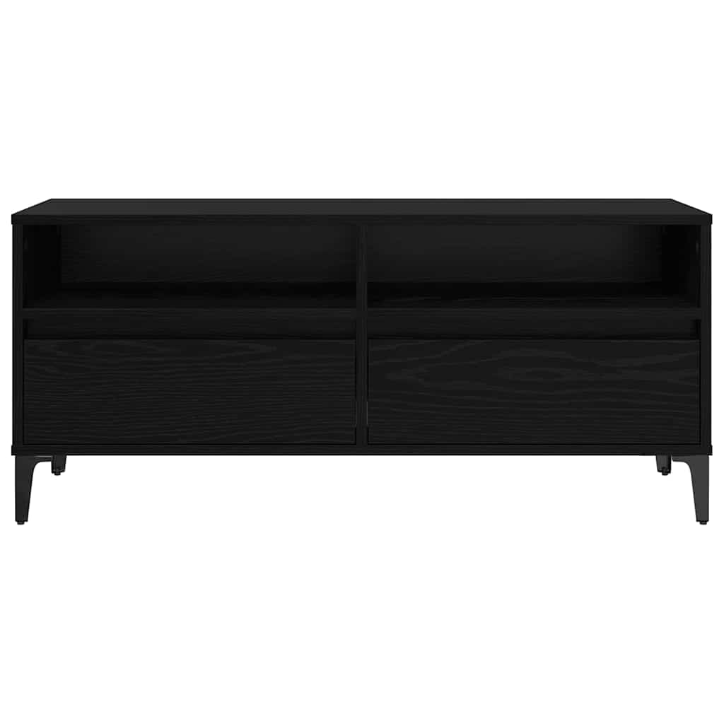vidaXL Szafka pod telewizor z szufladą Czarny Dąb 100 x 34,5 x 44,5 cm