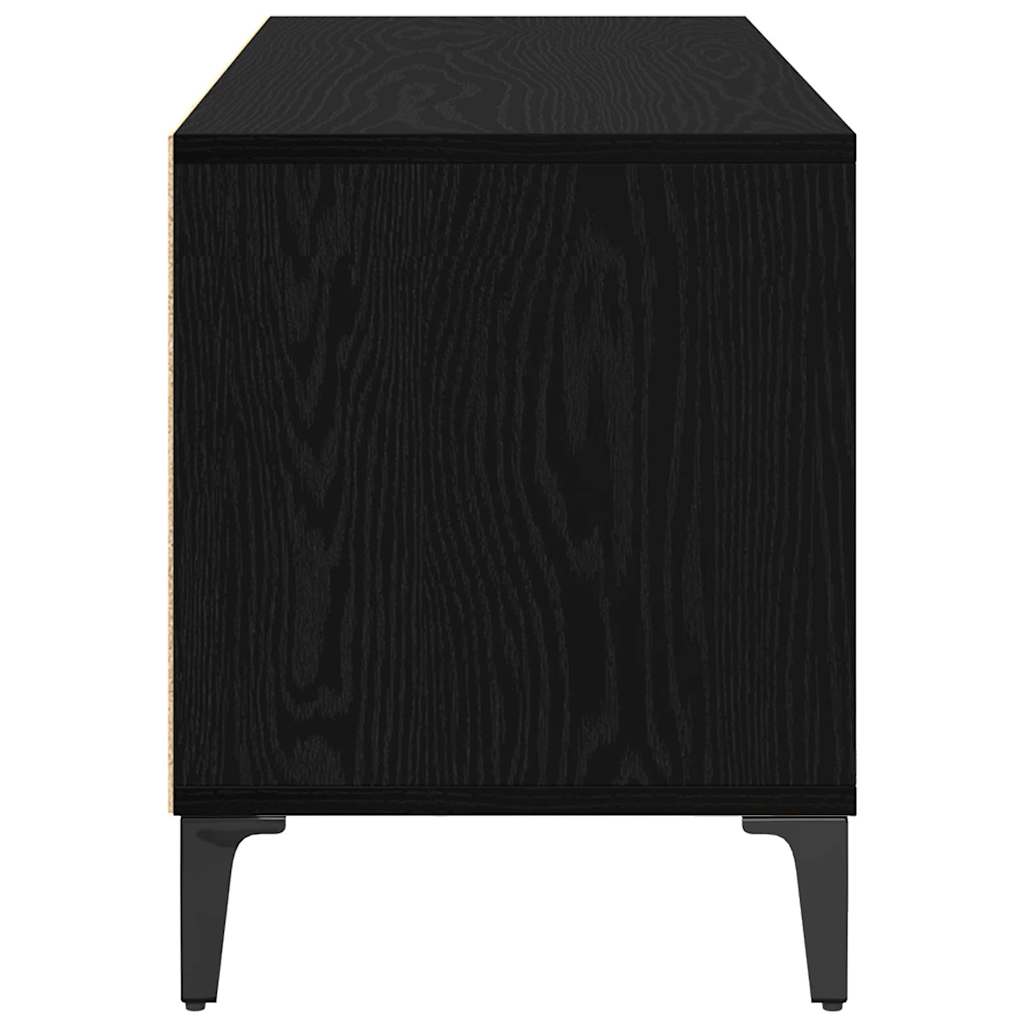vidaXL Szafka pod telewizor z szufladą Czarny Dąb 100 x 34,5 x 44,5 cm