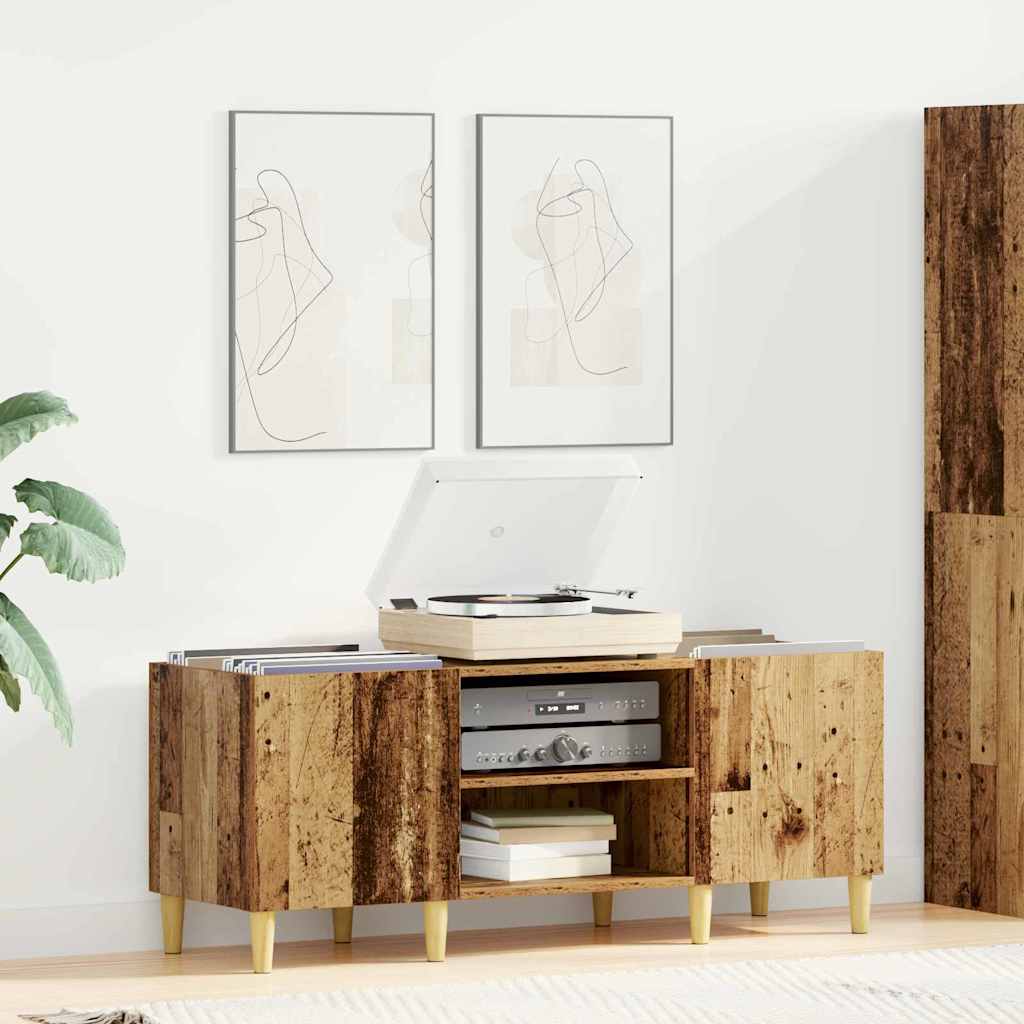 vidaXL Szafka na płyty winylowe Stare drewno 121 x 38 x 48 cm