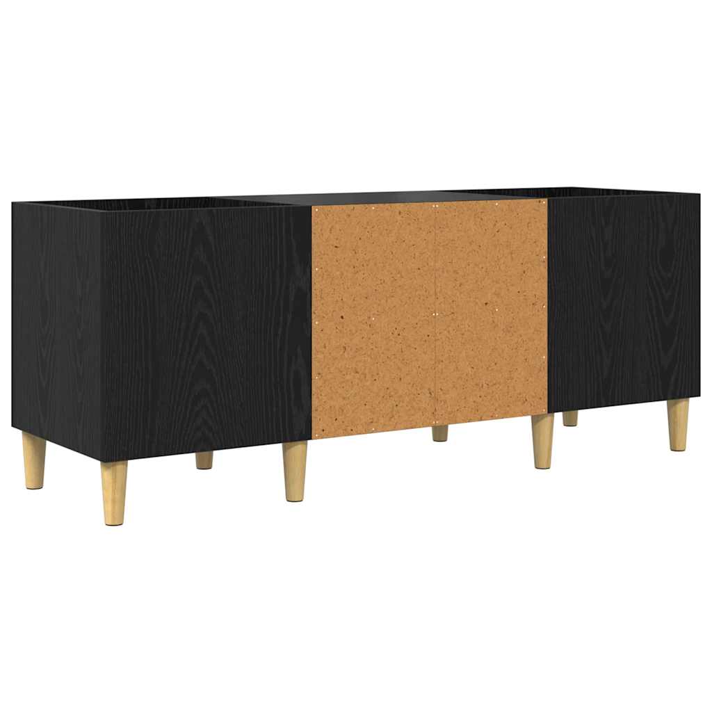 vidaXL Szafka na płyty winylowe Czarny Dąb 121 x 38 x 48 cm