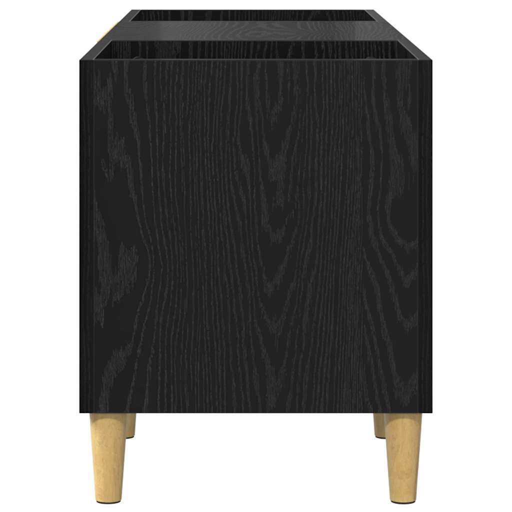 vidaXL Szafka na płyty winylowe Czarny Dąb 121 x 38 x 48 cm