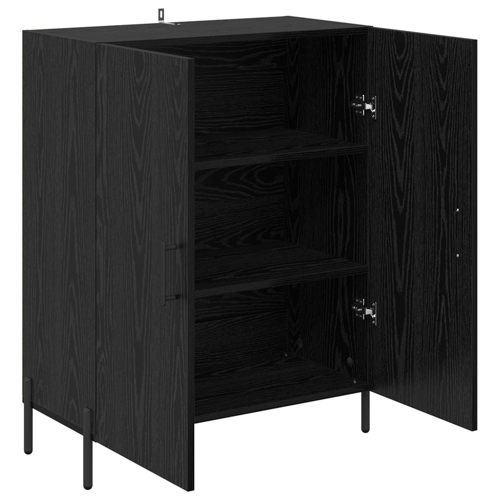 vidaXL Bufet Czarny Dąb 69,5 x 34 x 90 cm Materiał drewnopochodny