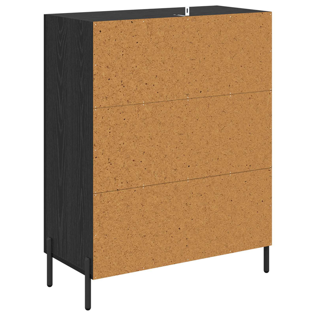 vidaXL Bufet Czarny Dąb 69,5 x 34 x 90 cm Materiał drewnopochodny