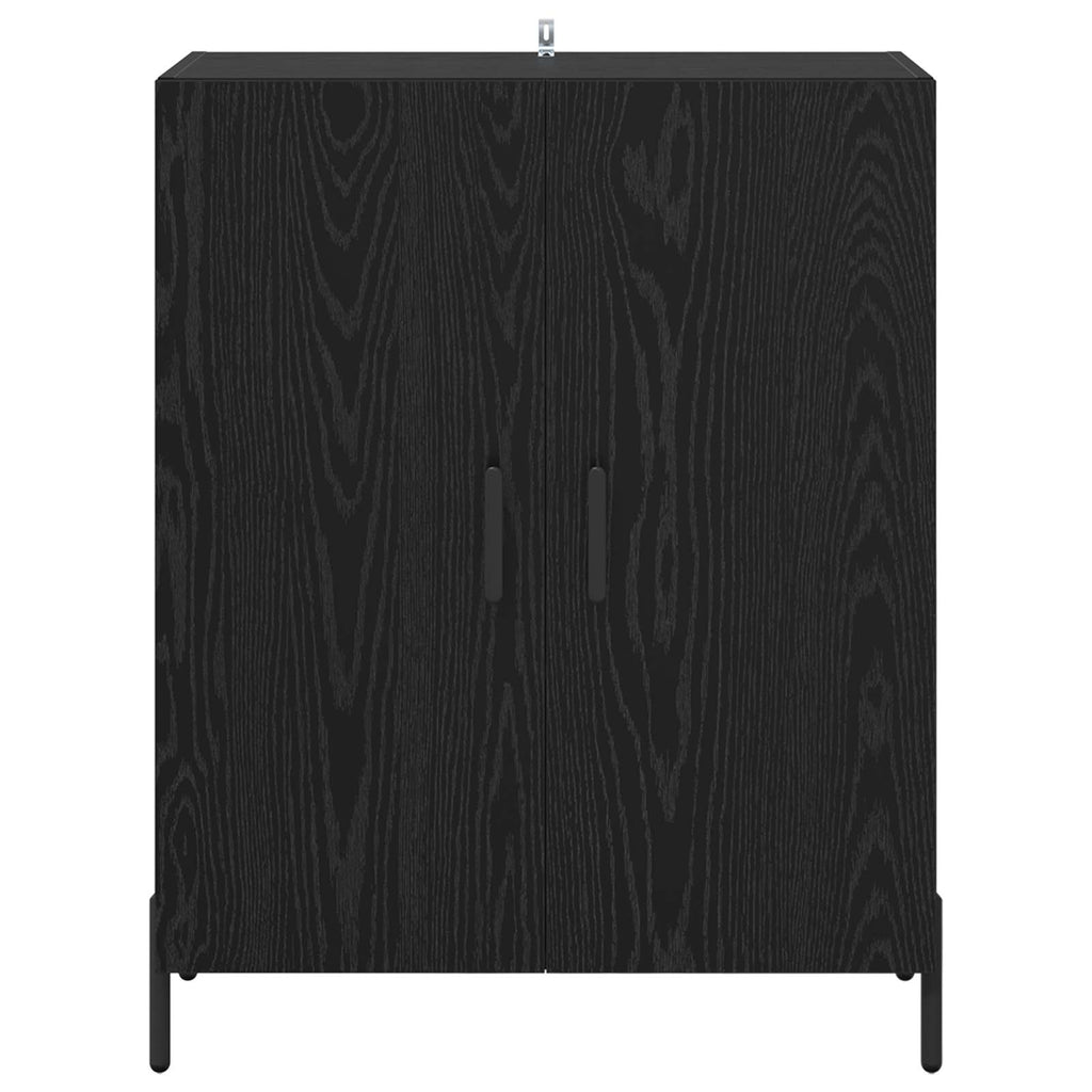 vidaXL Bufet Czarny Dąb 69,5 x 34 x 90 cm Materiał drewnopochodny