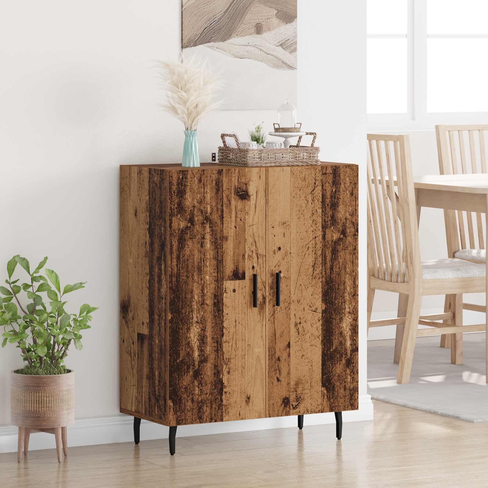 vidaXL Bufet Stare drewno 69,5 x 34 x 90 cm Materiał drewnopochodny