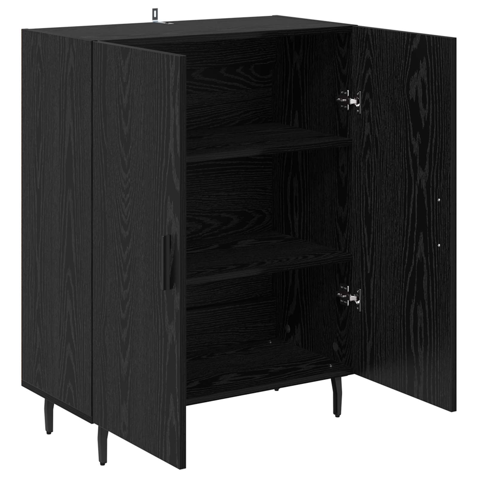 vidaXL Bufet Czarny Dąb 69,5 x 34 x 90 cm Materiał drewnopochodny