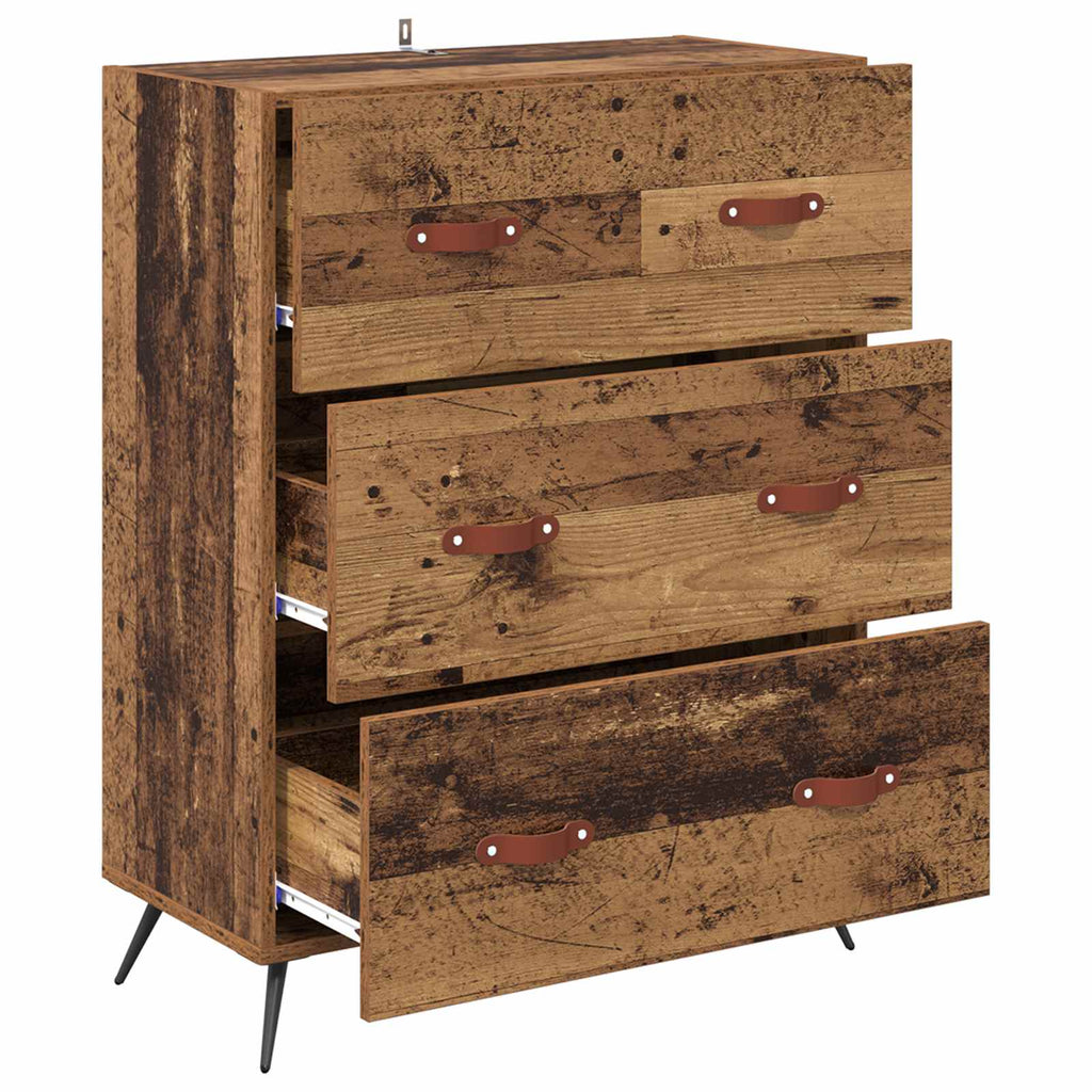 vidaXL Komoda z szufladami z szufladą Stare drewno 69,5 x 34 x 90 cm