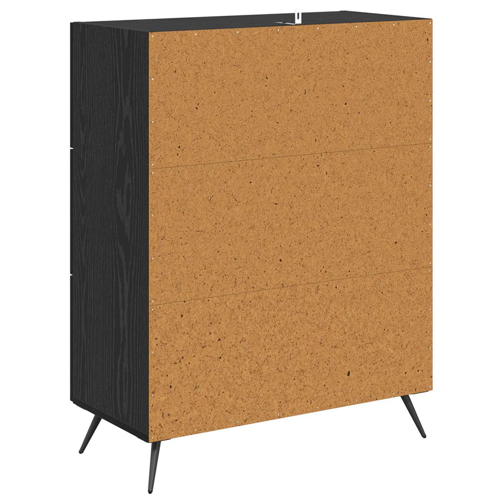 vidaXL Komoda z szufladami z szufladą Czarny Dąb 69,5 x 34 x 90 cm