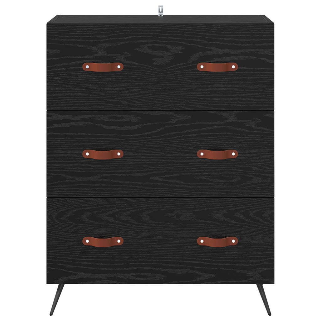 vidaXL Komoda z szufladami z szufladą Czarny Dąb 69,5 x 34 x 90 cm