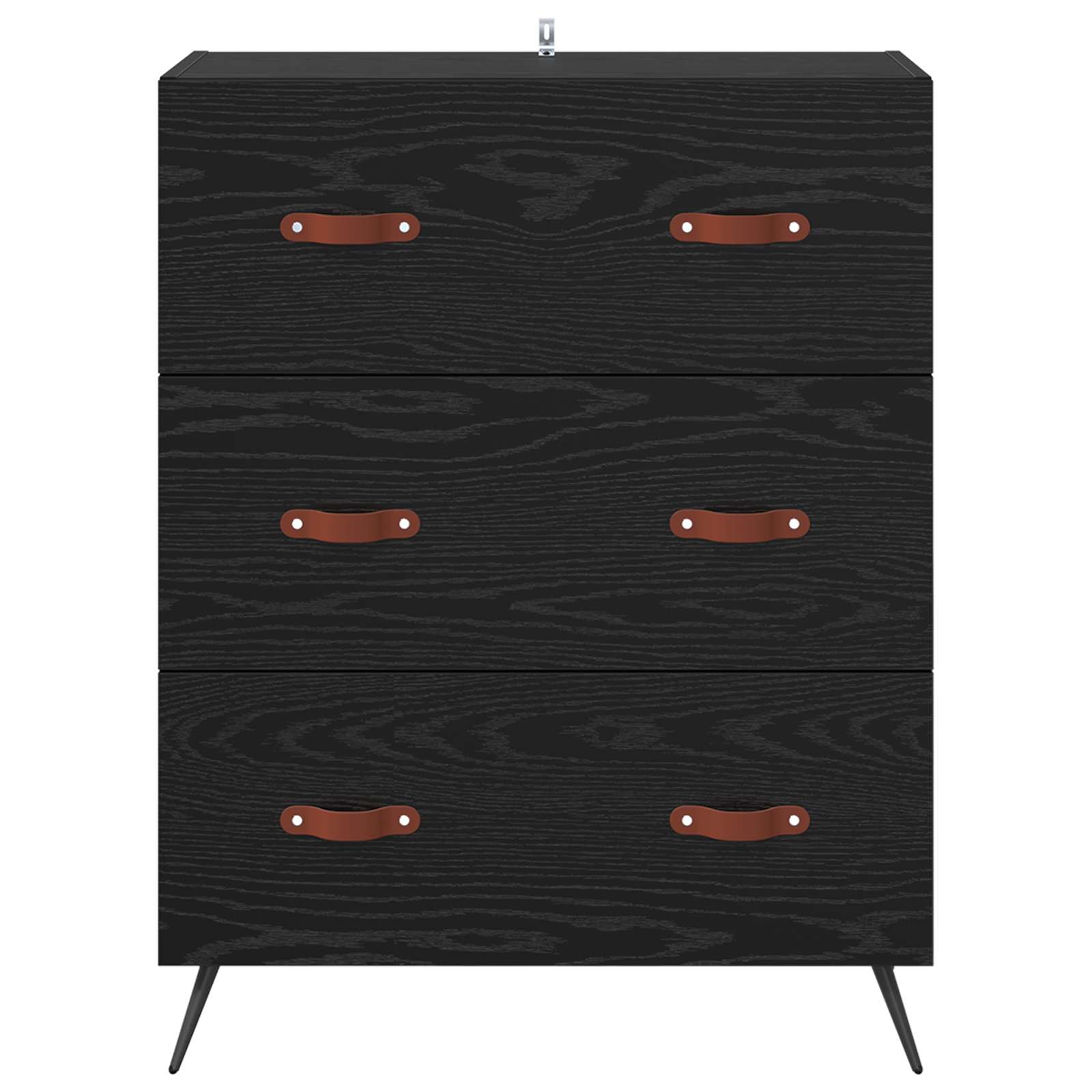 vidaXL Komoda z szufladami z szufladą Czarny Dąb 69,5 x 34 x 90 cm