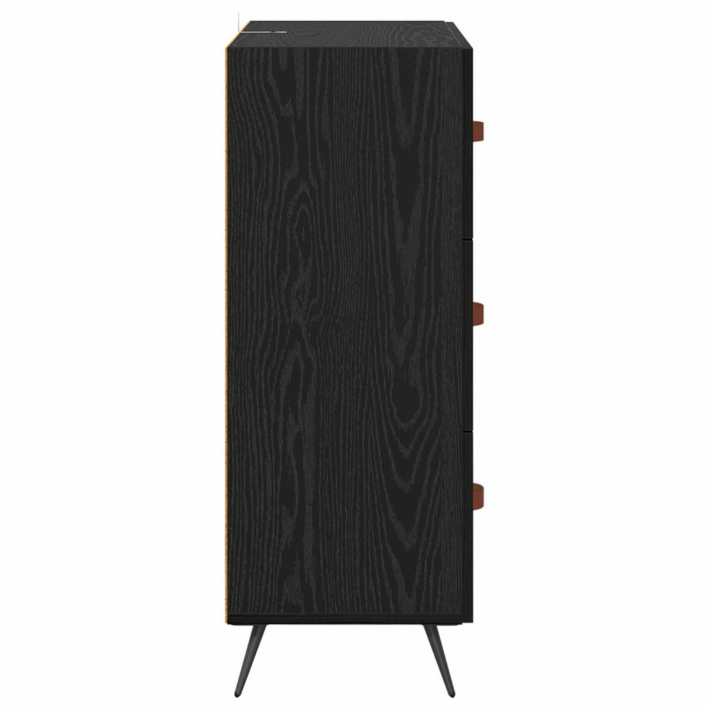 vidaXL Komoda z szufladami z szufladą Czarny Dąb 69,5 x 34 x 90 cm