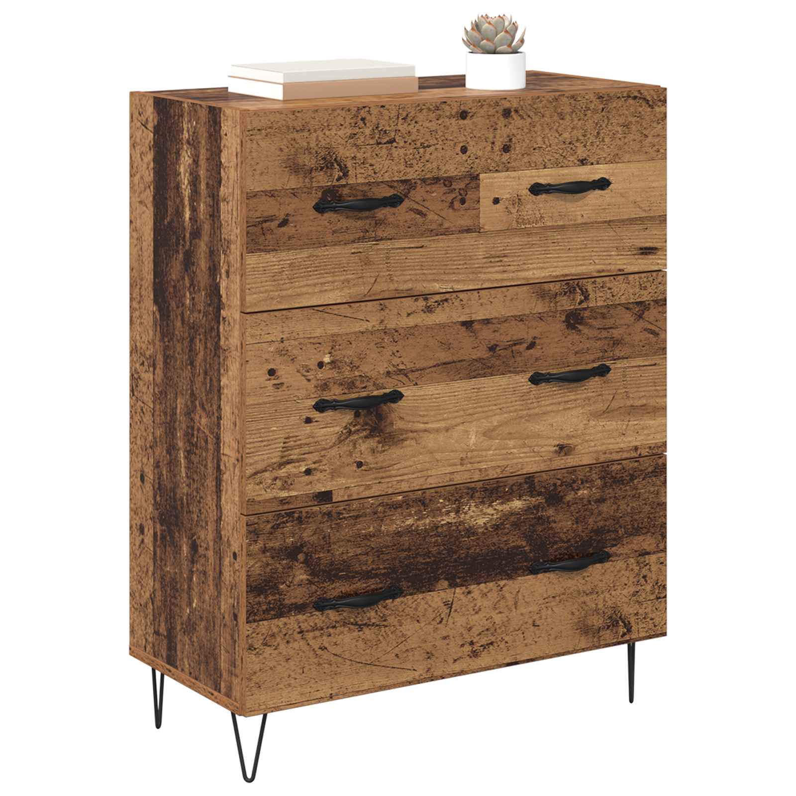 vidaXL Bufet z szufladą Stare drewno 69,5 x 34 x 90 cm