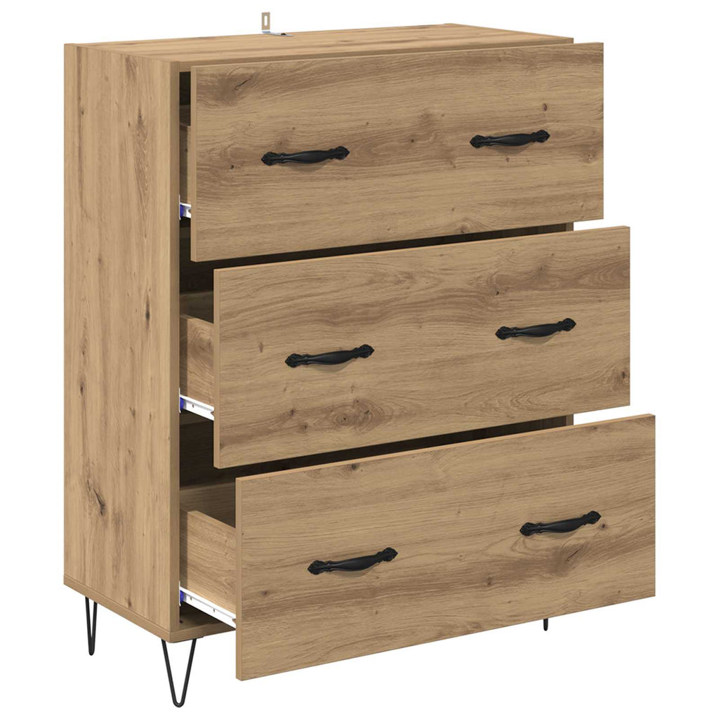 vidaXL Bufet z szufladą Dąb rzemieślniczy 69,5 x 34 x 90 cm